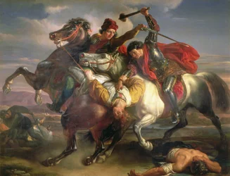Farinata degli Uberti, een Florentijnse Ghibellijnse leider uit de 13e eeuw, bij de Slag aan de Serchio